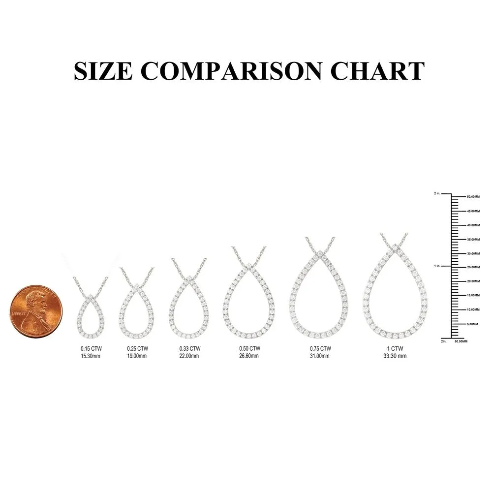 1/6ct - 1ct TDW Diamond Open Pear Necklace in 14k Gold by De Couer sold by Zulily product image thumbnail 4