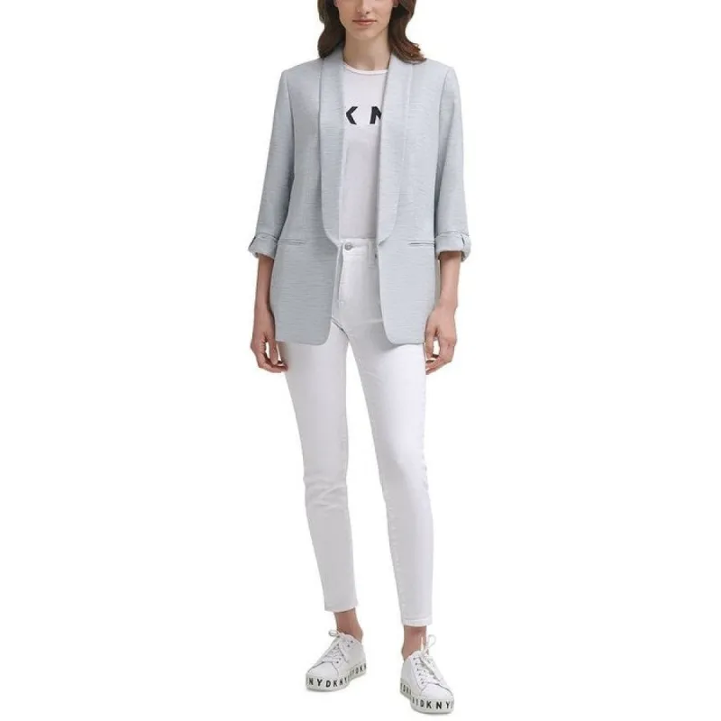 DKNY Women's Shawl Collar 3/4 Sleeve Blazer Blue Size 14 Petite - 14 Petite sold by Zulily