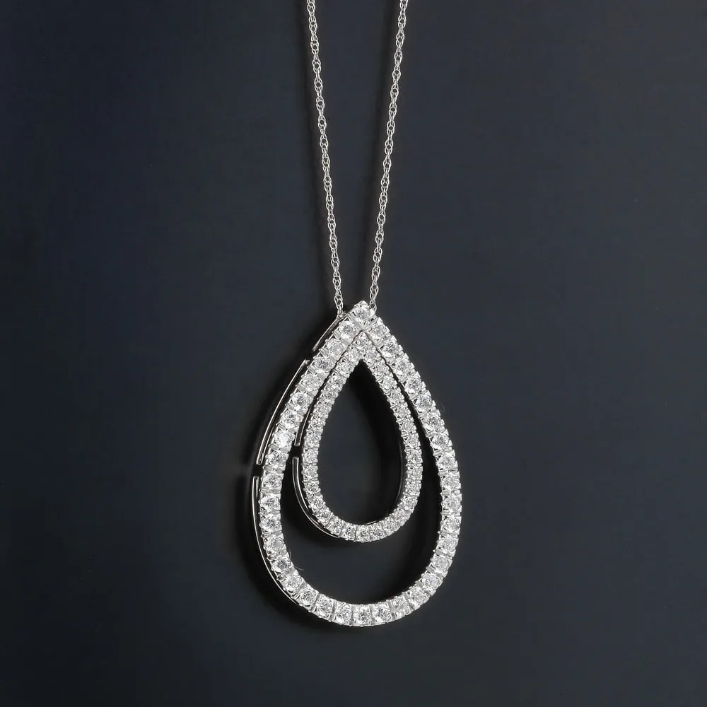 1/6ct - 1ct TDW Diamond Open Pear Necklace in 14k Gold by De Couer sold by Zulily