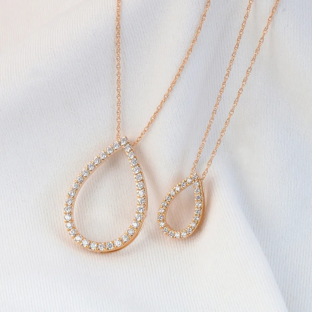 1/6ct - 1ct TDW Diamond Open Pear Necklace in 14k Gold by De Couer sold by Zulily product image thumbnail 2