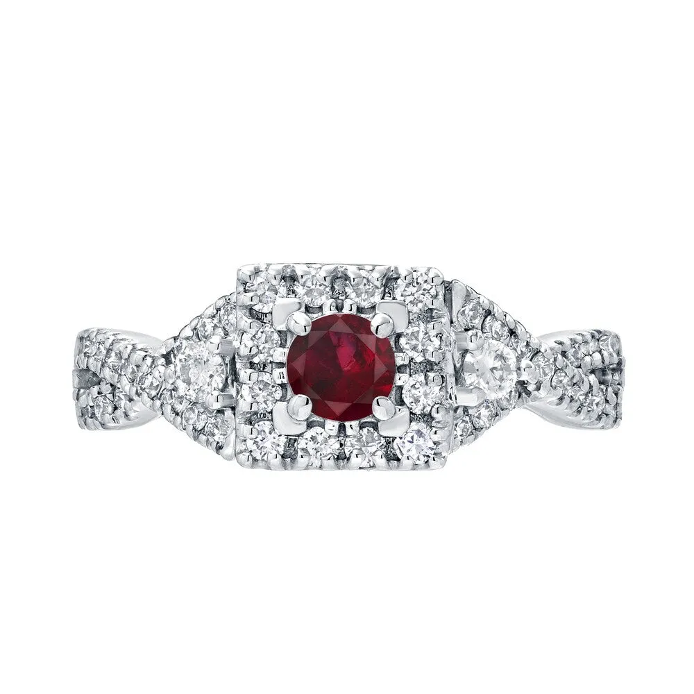 14k Gold 1/4ct Ruby and 2/5ct TDW Diamond Engagement Ring by Auriya sold by Zulily product image thumbnail 4