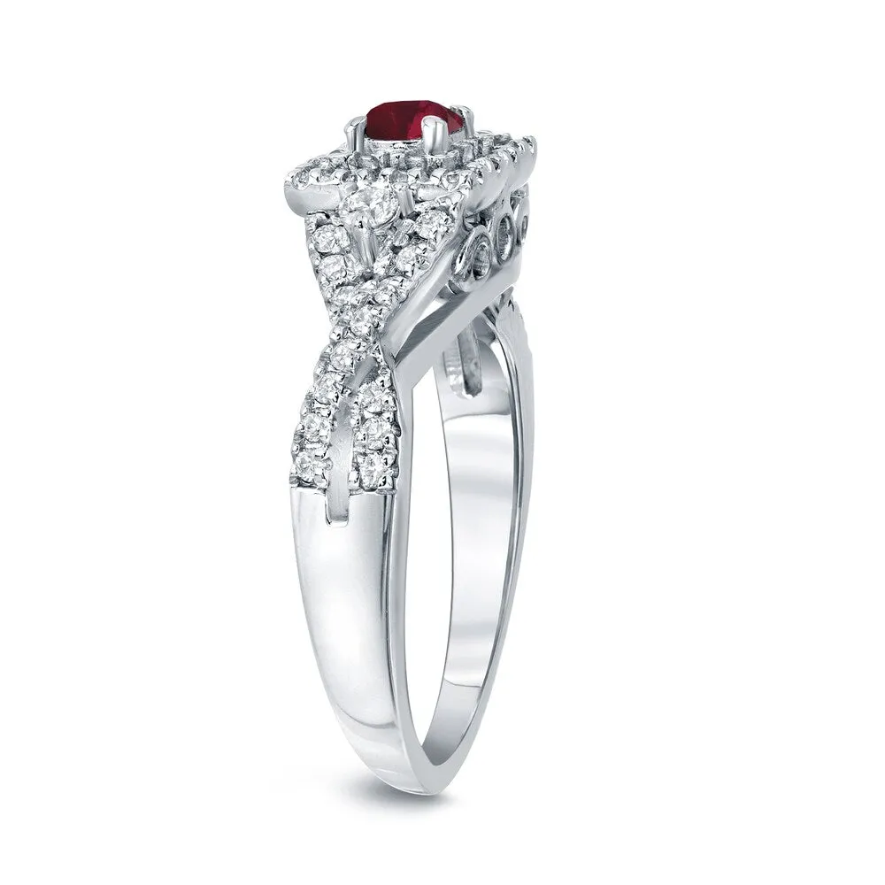14k Gold 1/4ct Ruby and 2/5ct TDW Diamond Engagement Ring by Auriya sold by Zulily product image thumbnail 5