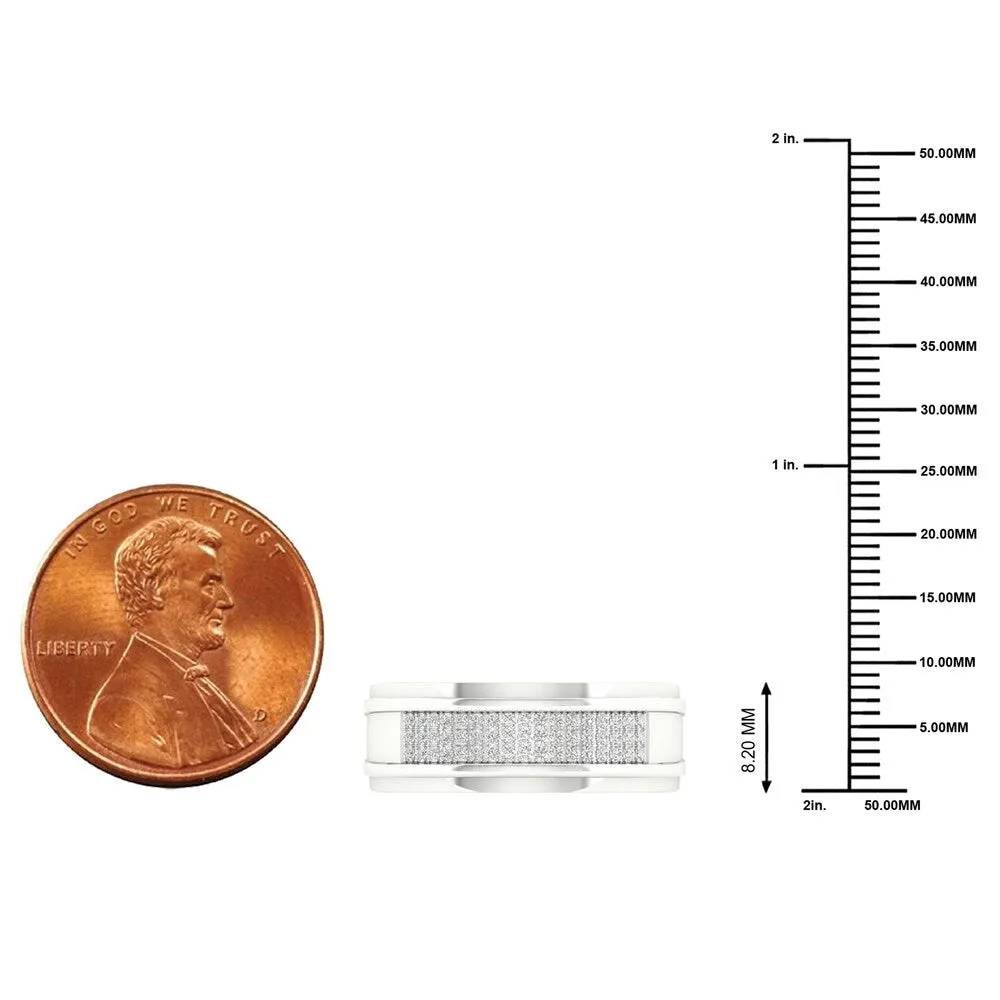 1/8ct TDW Diamond Men's Wedding Band in 10k Gold by De Couer - Yellow sold by Zulily product image thumbnail 4