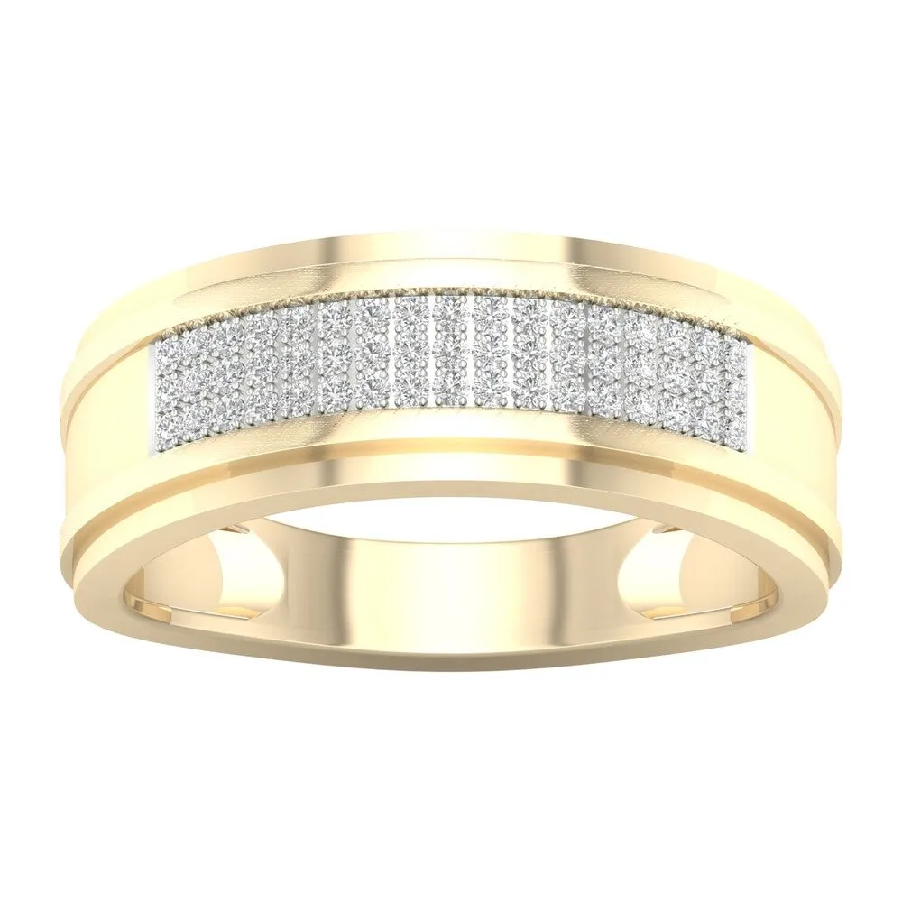 1/8ct TDW Diamond Men's Wedding Band in 10k Gold by De Couer - Yellow sold by Zulily product image thumbnail 5