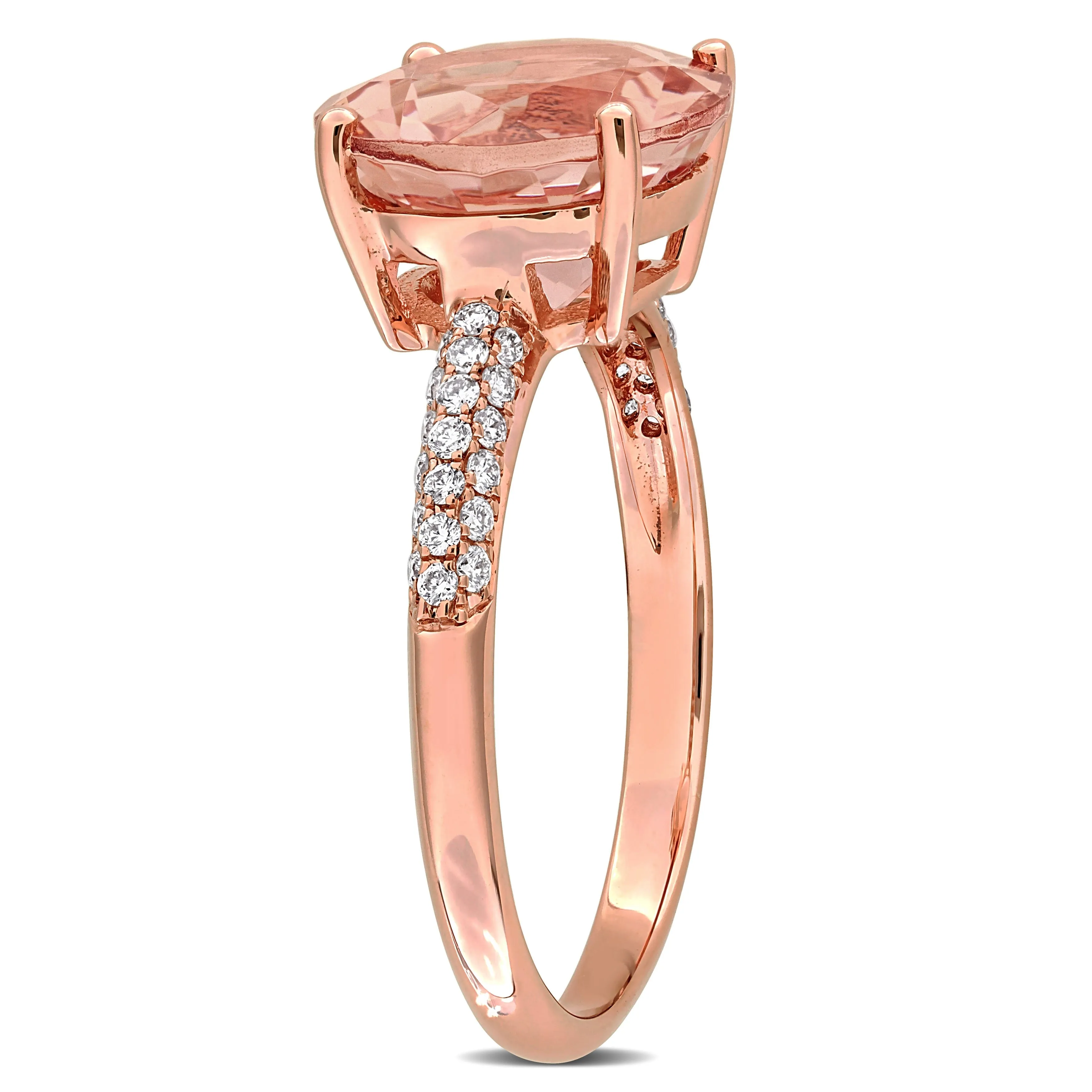 Miadora 3ct TGW Morganite and 1/5ct TW Diamond Engagement Ring in 14k Rose Gold sold by Zulily product image thumbnail 2