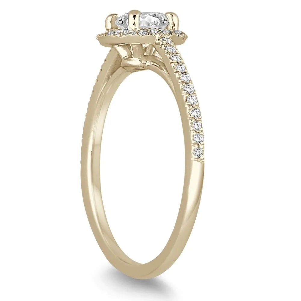 3/4 Carat TW Diamond Halo Engagement Ring in 14K Yellow Gold sold by Zulily product image thumbnail 2
