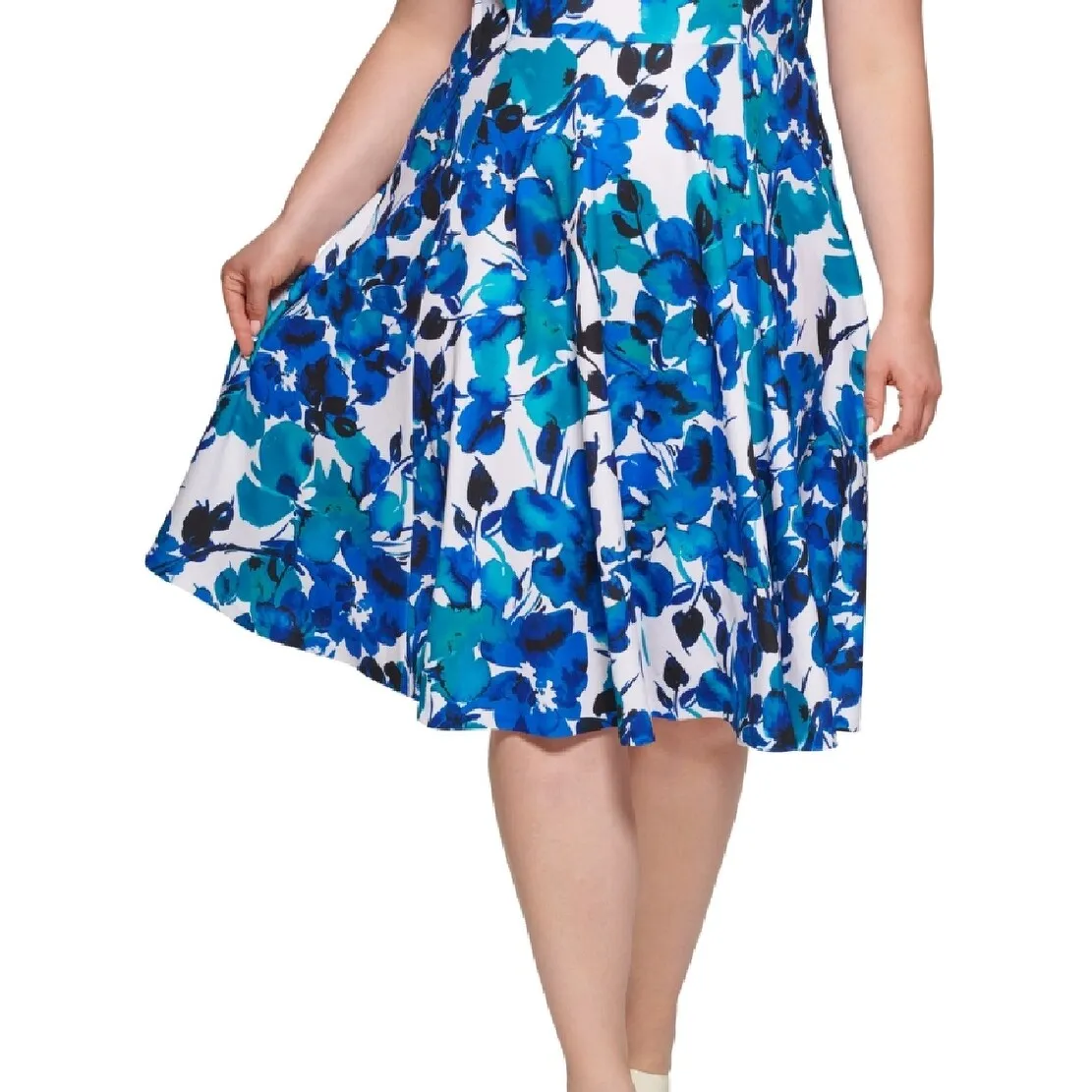 Calvin Klein Women's Floral Print Dress Blue Size Petite Small sold by Zulily product image thumbnail 3