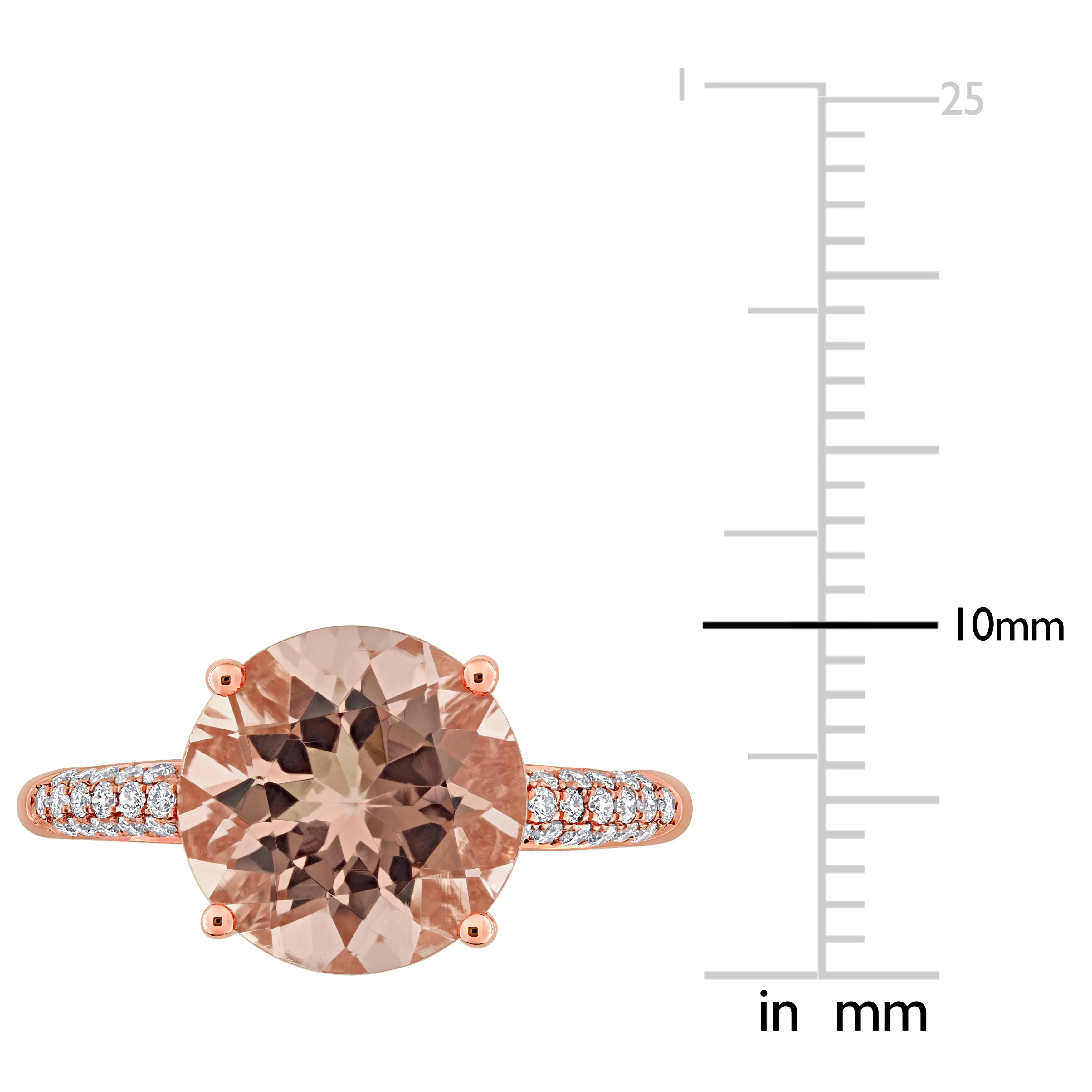 Miadora 3ct TGW Morganite and 1/5ct TW Diamond Engagement Ring in 14k Rose Gold sold by Zulily product image thumbnail 3