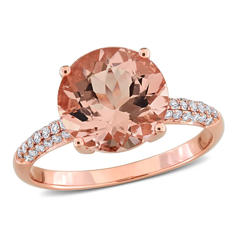 Miadora 3ct TGW Morganite and 1/5ct TW Diamond Engagement Ring in 14k Rose Gold sold by Zulily