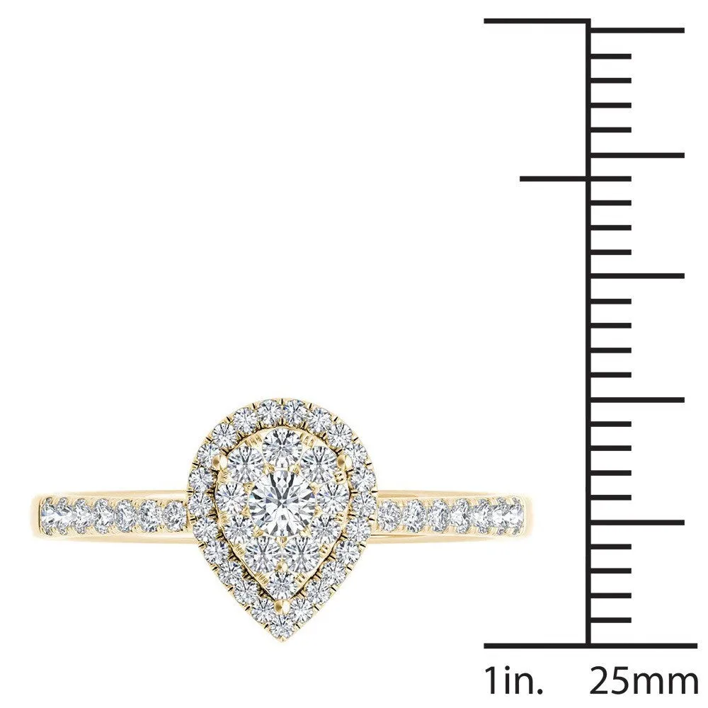 De Couer 14k Yellow Gold 1/2ct TDW Diamond Halo Ring sold by Zulily product image thumbnail 4