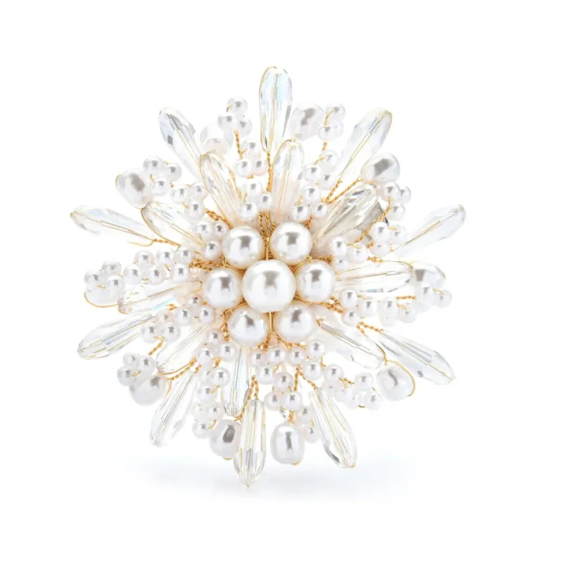 Don't AsK Elegant Pearl and Crystal Flower Brooch sold by Zulily