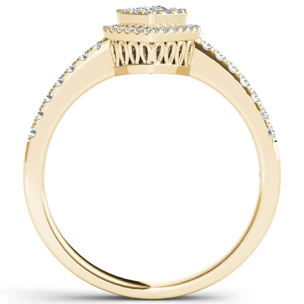 De Couer 14k Yellow Gold 1/2ct TDW Diamond Halo Ring sold by Zulily product image thumbnail 2
