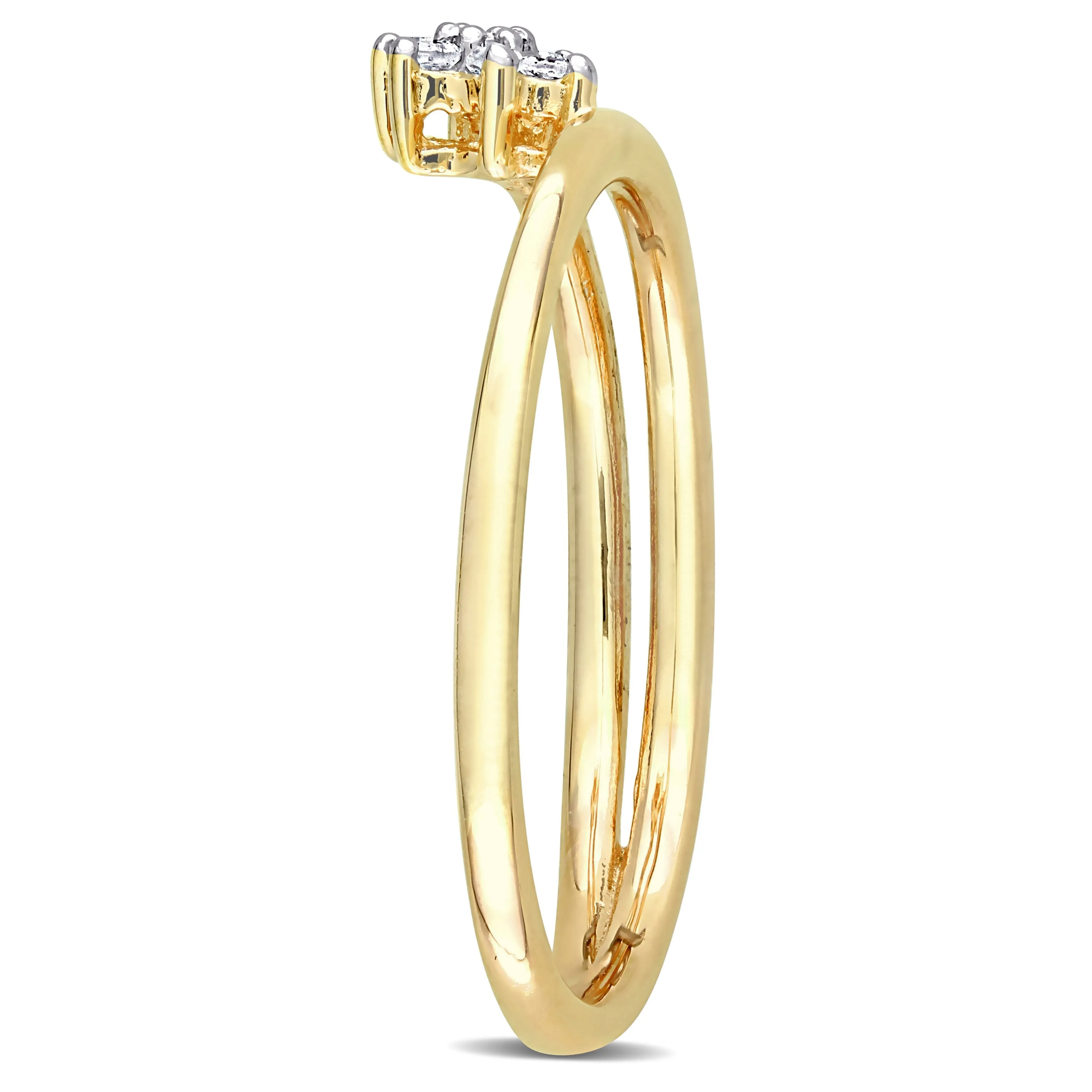 Miadora Diamond Accent Floral Promise Ring in Yellow Silver sold by Zulily product image thumbnail 2