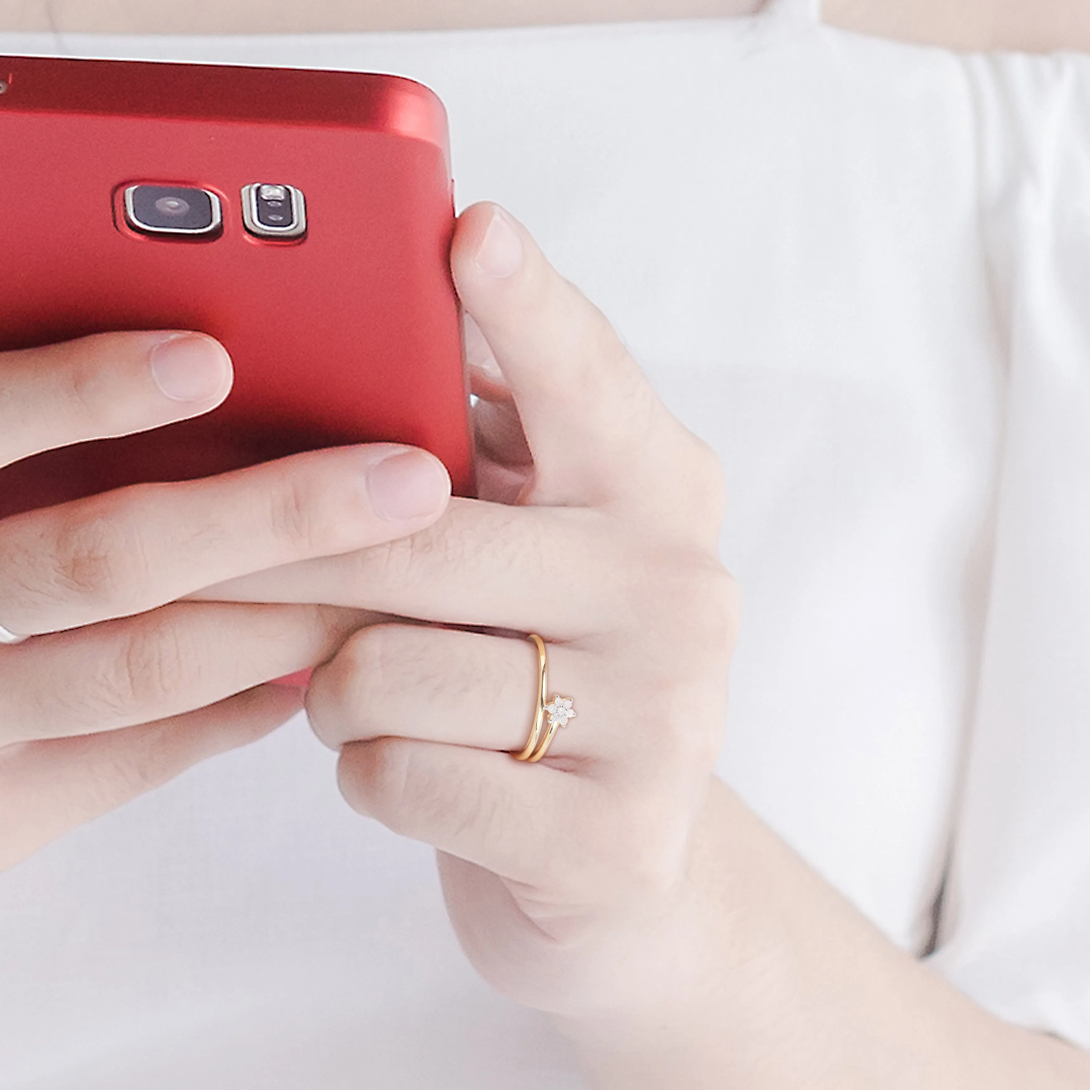 Miadora Diamond Accent Floral Promise Ring in Yellow Silver sold by Zulily product image thumbnail 5