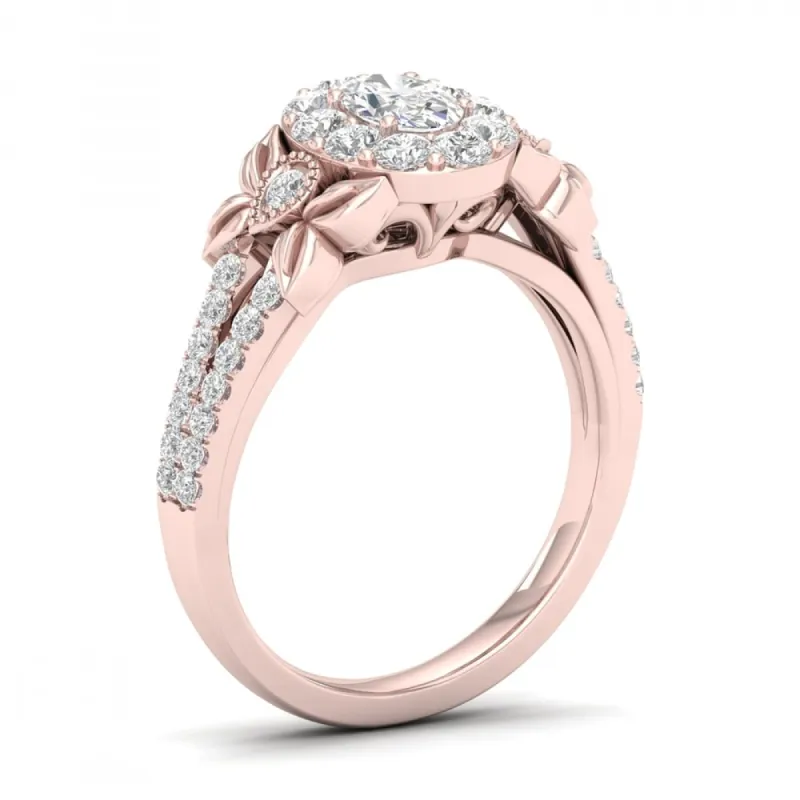 DeCouer 14k Gold 3/4ct TDW Diamond Halo Engagement Ring sold by Zulily