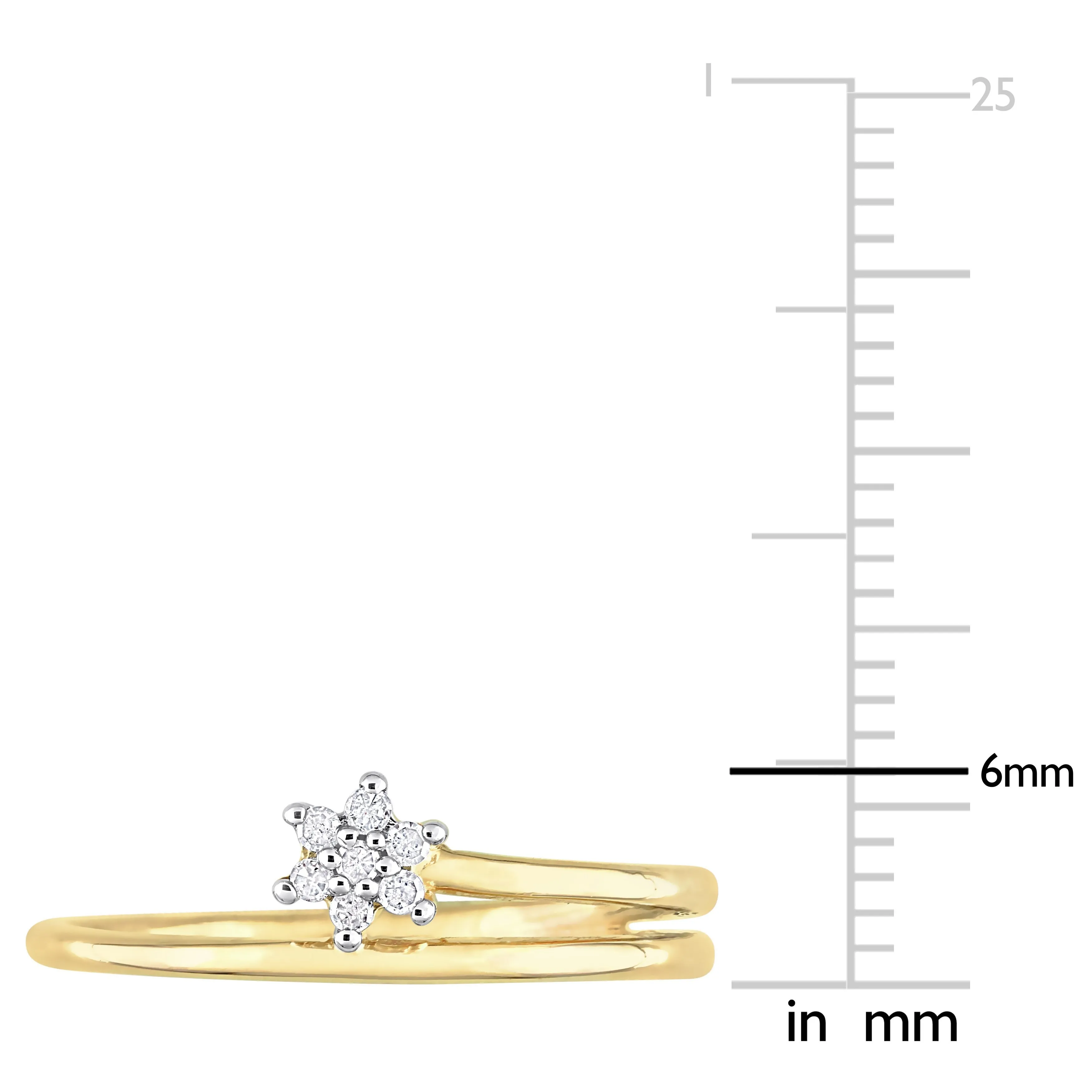 Miadora Diamond Accent Floral Promise Ring in Yellow Silver sold by Zulily product image thumbnail 3