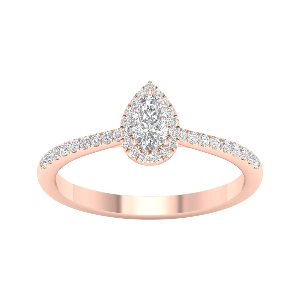 3/8ct TDW Diamond Pear Shape Halo Ring in 10k Gold by De Couer sold by Zulily product image thumbnail 4