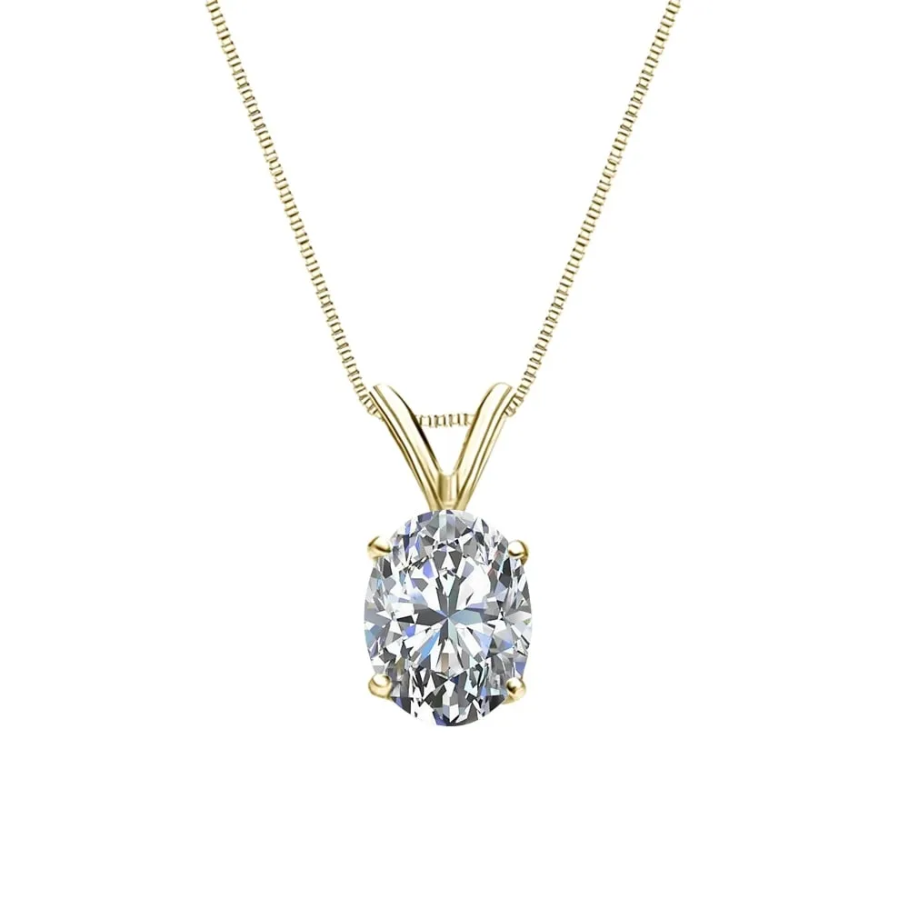 Auriya 1 carat TW Oval-cut Diamond Solitaire Necklace 14k Gold Certified (G-H, VS1-VS2) sold by Zulily product image thumbnail 3