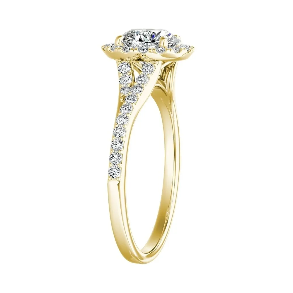 Auriya 14k Gold 2ct Moissanite Halo Diamond Engagement Ring 1/3ctw sold by Zulily