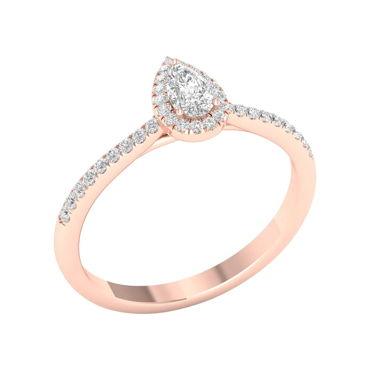 3/8ct TDW Diamond Pear Shape Halo Ring in 10k Gold by De Couer sold by Zulily product image thumbnail 5