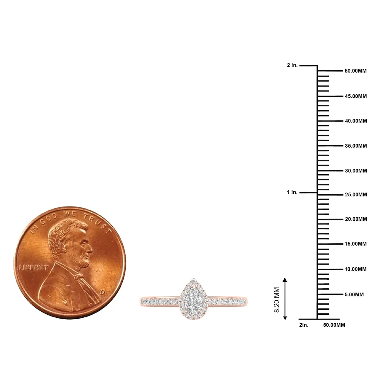 3/8ct TDW Diamond Pear Shape Halo Ring in 10k Gold by De Couer sold by Zulily product image thumbnail 2