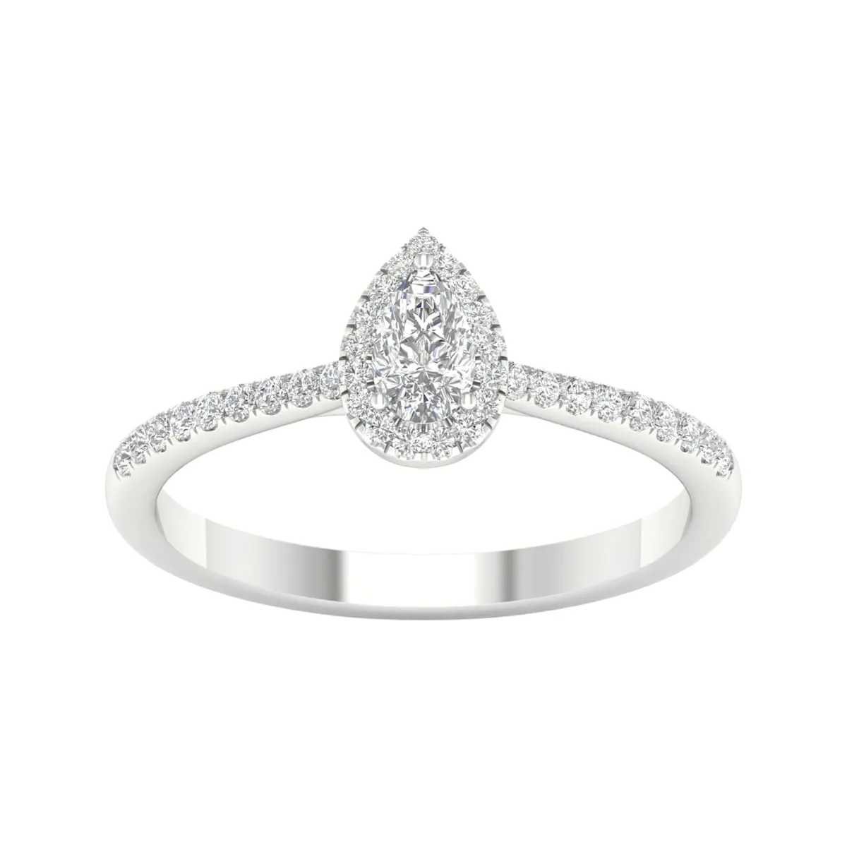 3/8ct TDW Diamond Pear Shape Halo Ring in 10k Gold by De Couer sold by Zulily