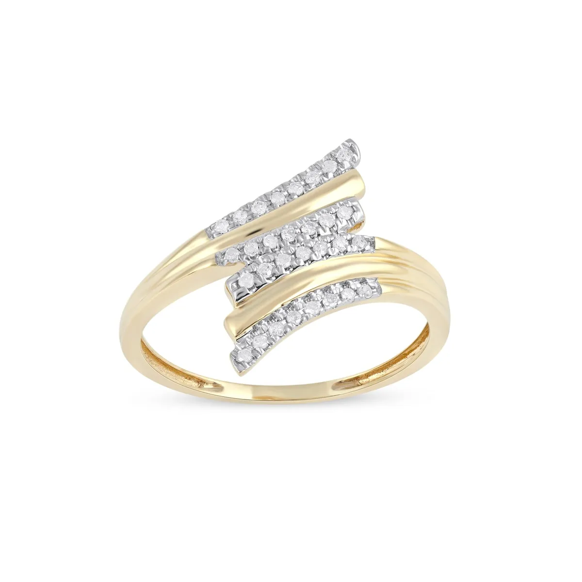 De Couer 10k Yellow Gold 1/10ct TDW Diamond Triple Ribbon Ring sold by Zulily product image thumbnail 3