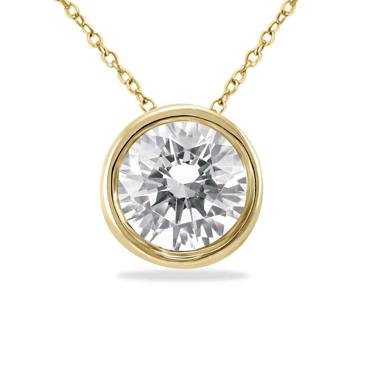 3/4 Carat Diamond Bezel Pendant in 14K Yellow Gold sold by Zulily