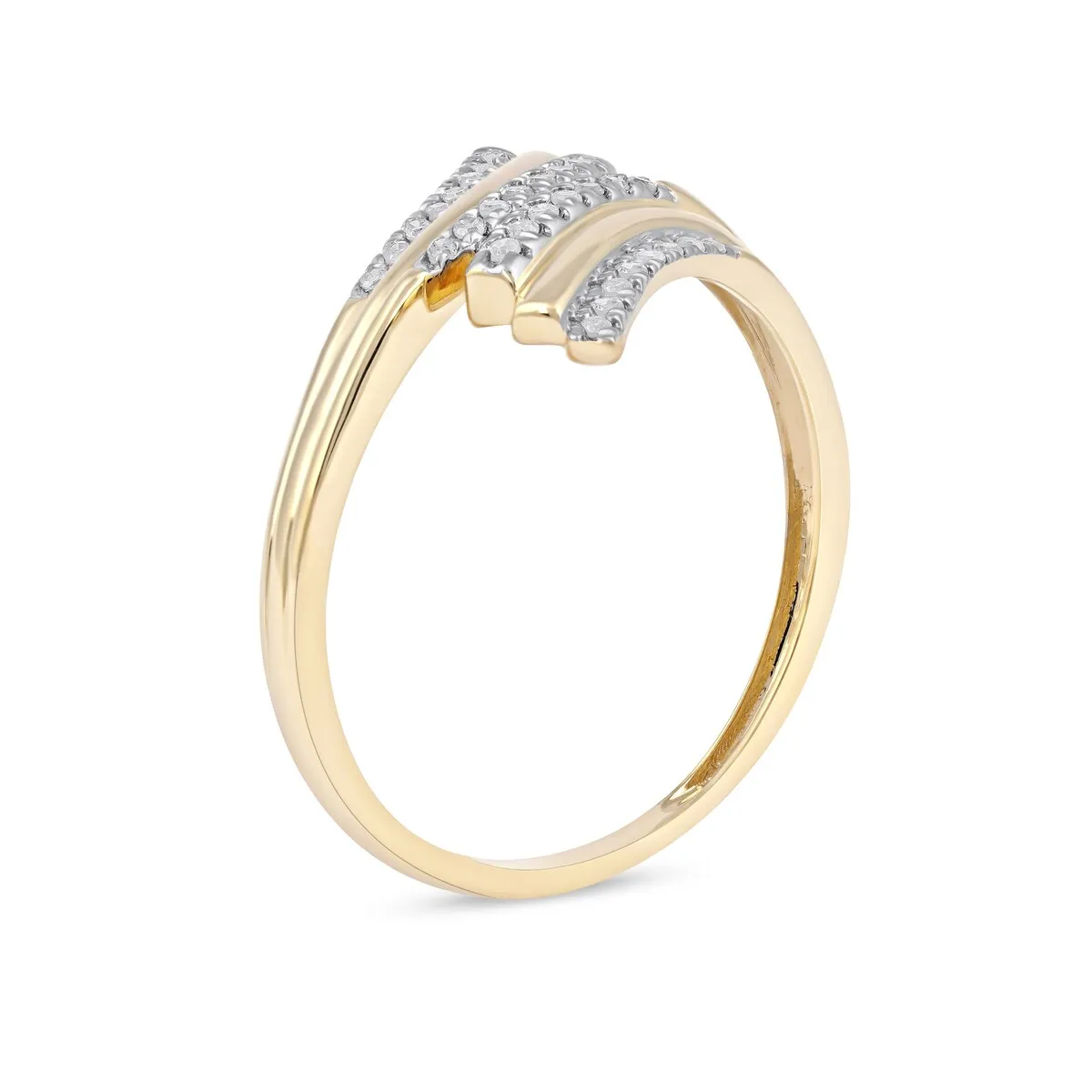 De Couer 10k Yellow Gold 1/10ct TDW Diamond Triple Ribbon Ring sold by Zulily product image thumbnail 4
