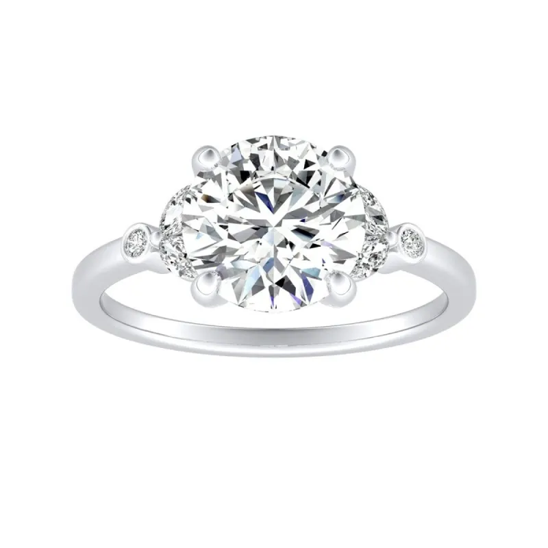 Auriya 14k Gold Vintage 2 1/2ct Moissanite and Floral Diamond Engagement Ring 1/4ctw sold by Zulily