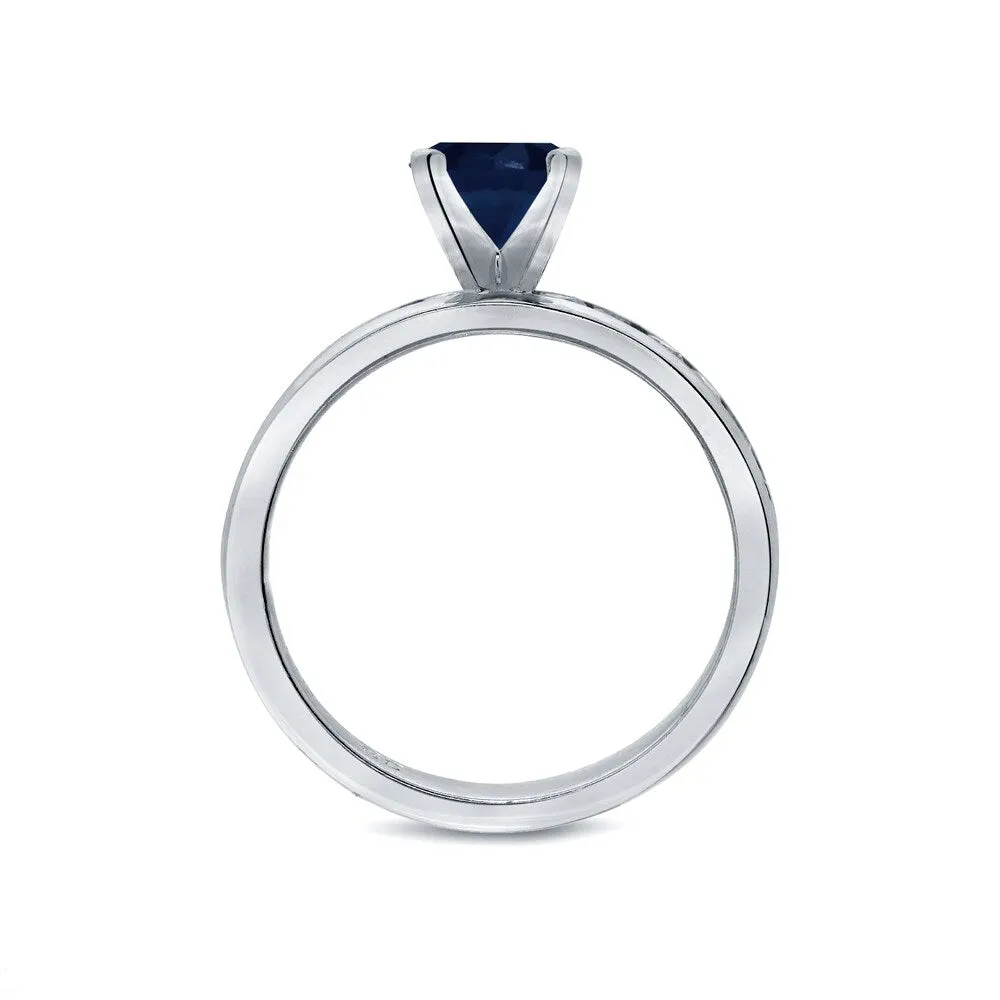 Auriya Round 3/4ct Sapphire and 3/4ct TDW Channel Set Diamond Engagement Ring Set 14k Gold sold by Zulily product image thumbnail 3