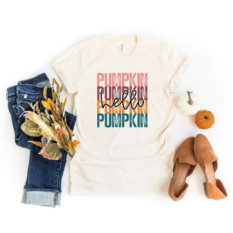 Hello Pumpkin Stacked Short Sleeve Tee sold by Zulily