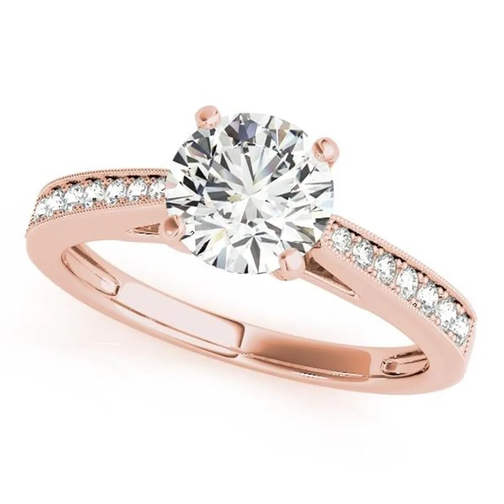 Auriya 14k Gold Classic 1/2ct Moissanite and Diamond Engagement Ring 1/6ctw sold by Zulily product image thumbnail 3