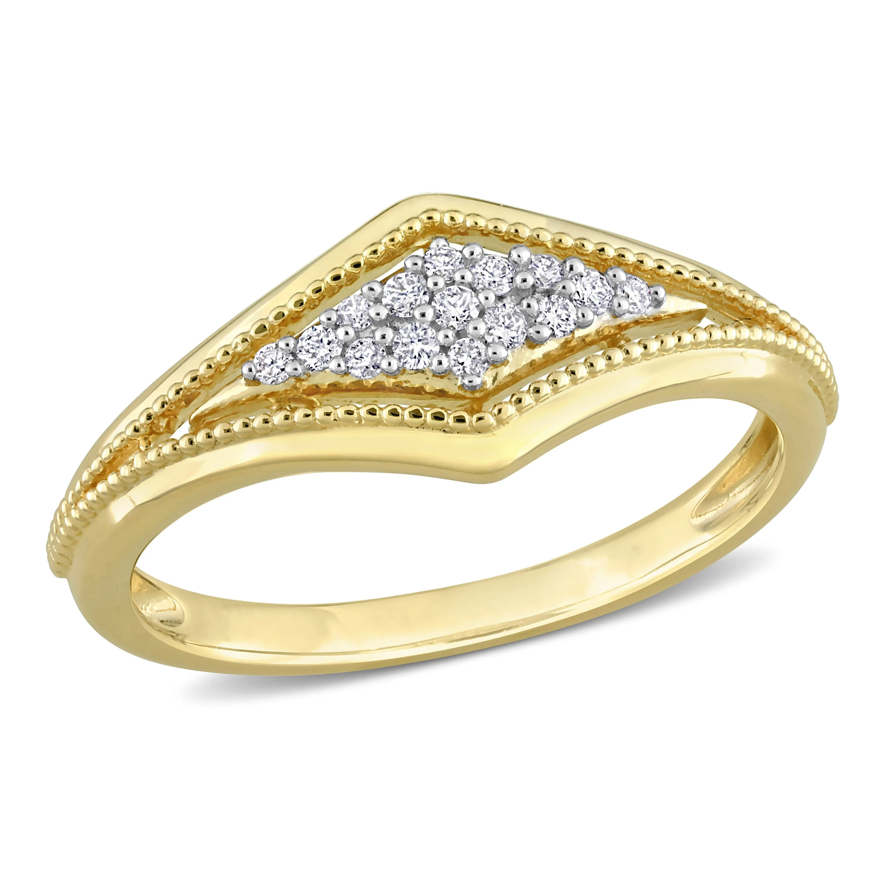 Miadora 1/10ct TDW Diamond Pave Ring in 10k Yellow Gold sold by Zulily