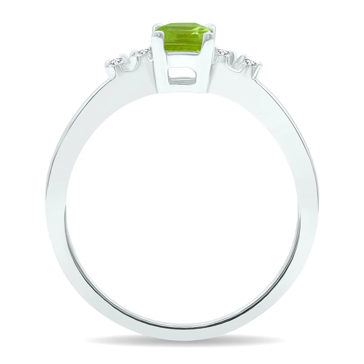 Women's Peridot and Diamond Sparkle Ring in 10K White Gold sold by Zulily product image thumbnail 3