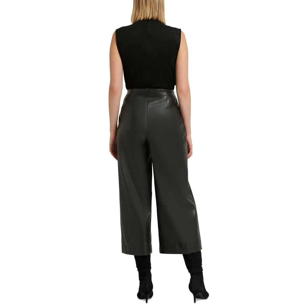 H Halston Women's Faux Suede Jumpsuit Black Size Large sold by Zulily product image thumbnail 2