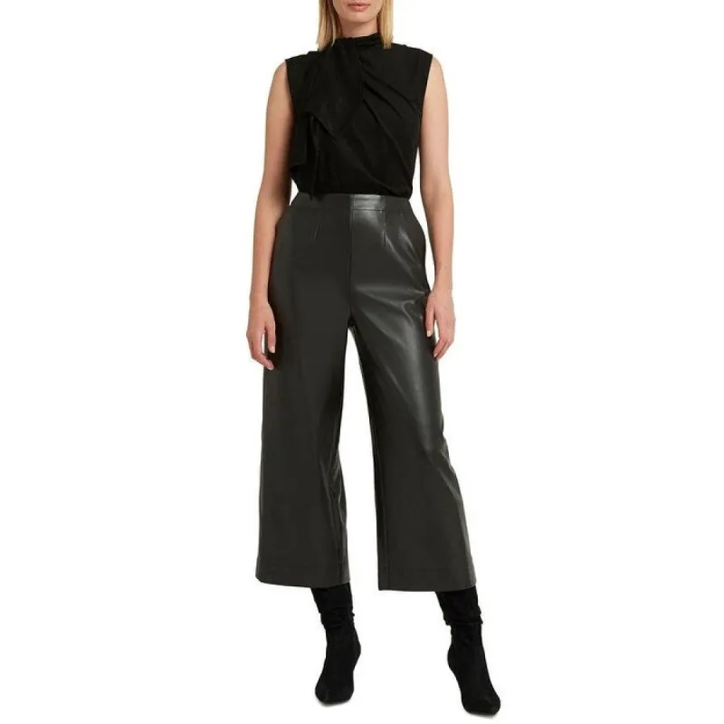 H Halston Women's Faux Suede Jumpsuit Black Size Large sold by Zulily