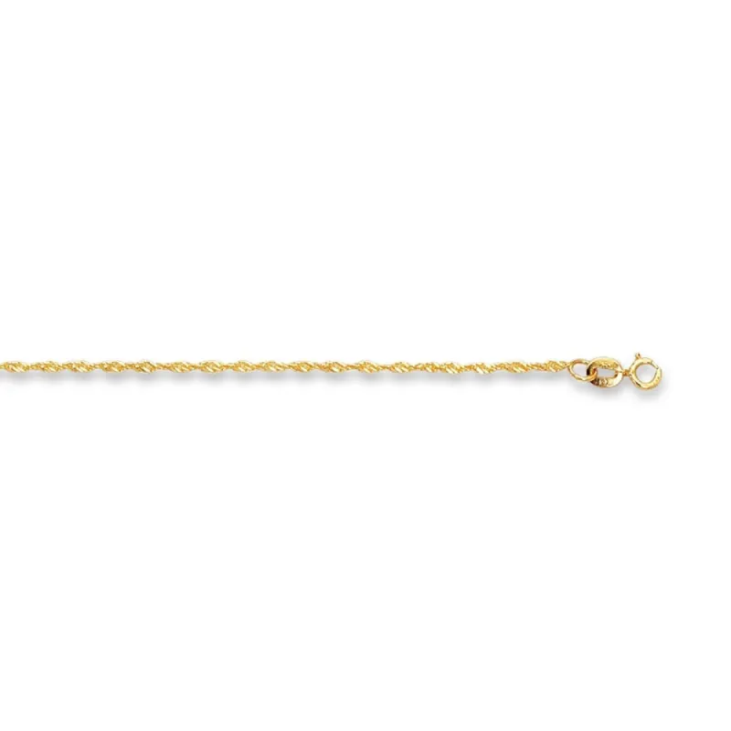 Curata 14k Yellow Gold 10" 1.5mm Diamond-cut Singapore Chain Anklet sold by Zulily