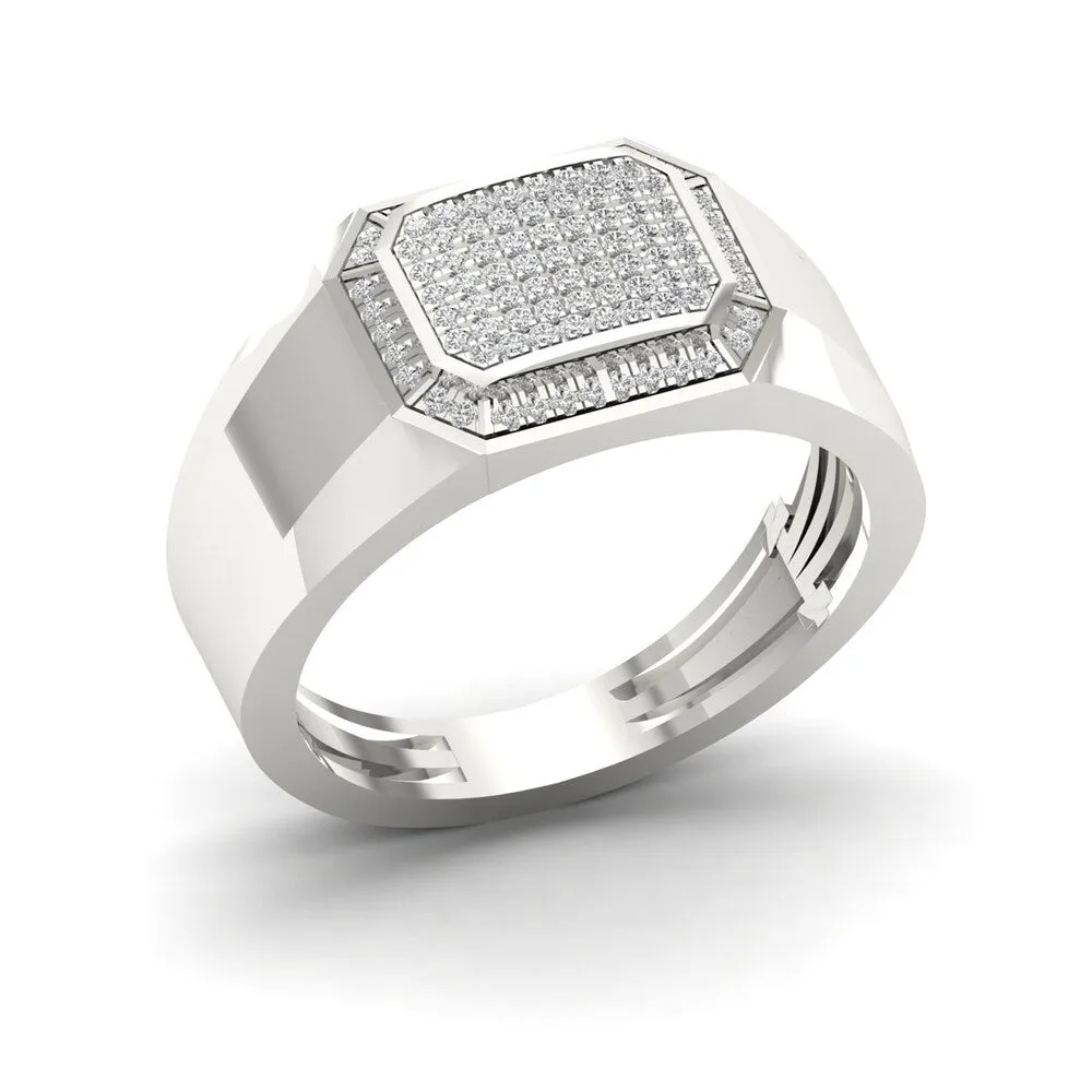 Sterling Silver 1/4ct TDW Diamond Men's Ring sold by Zulily product image thumbnail 3