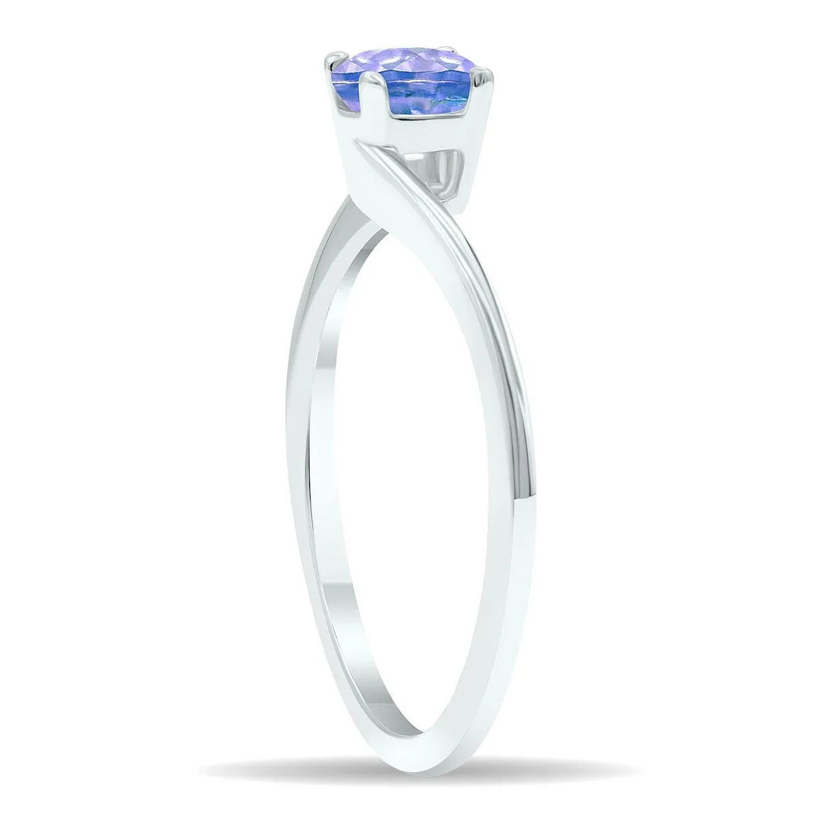 Women's Solitaire Tanzanite Wave Ring in 10K White Gold sold by Zulily product image thumbnail 2