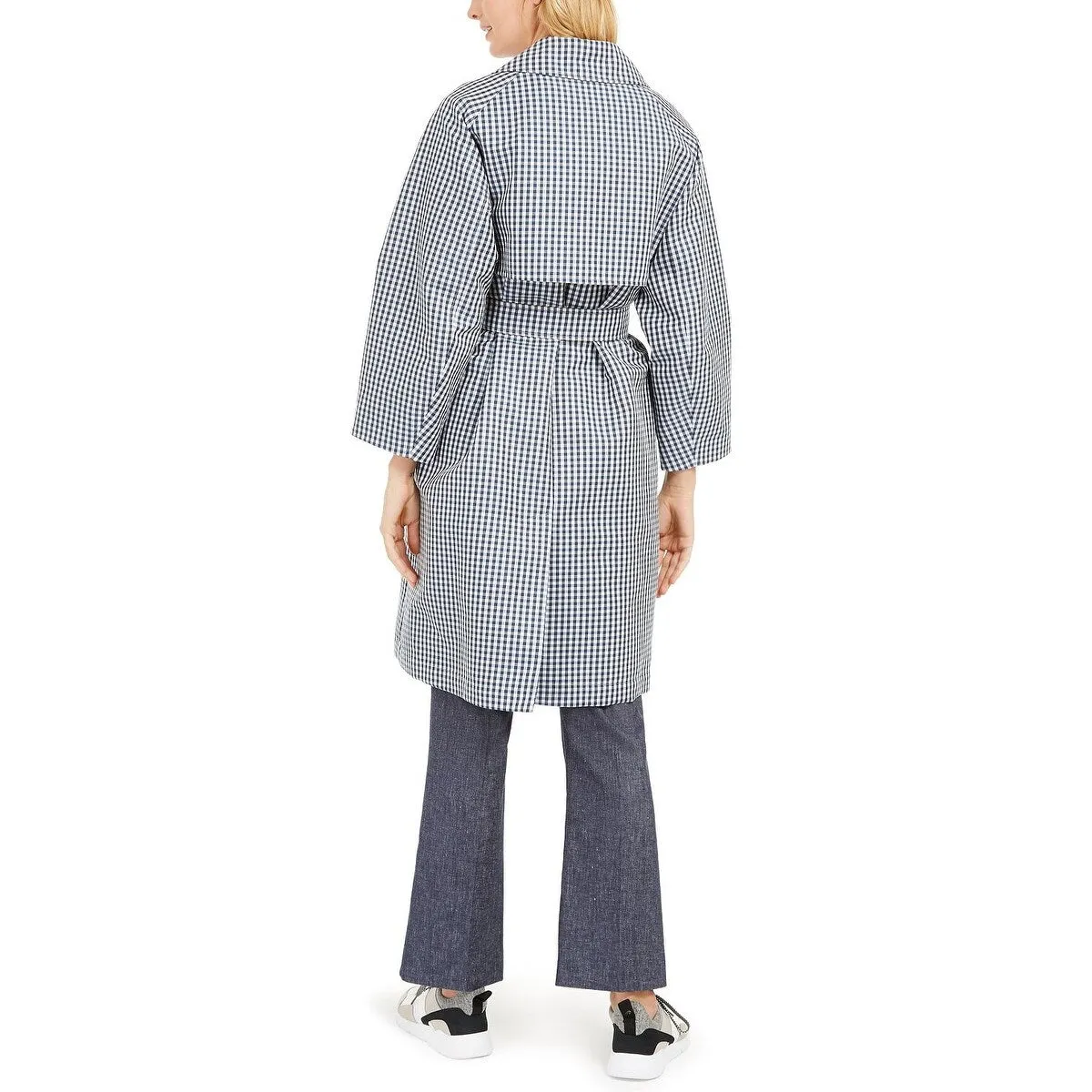 Weekend Max Mara Women's Checked Trench Coat Blue Size 10 sold by Zulily product image thumbnail 2