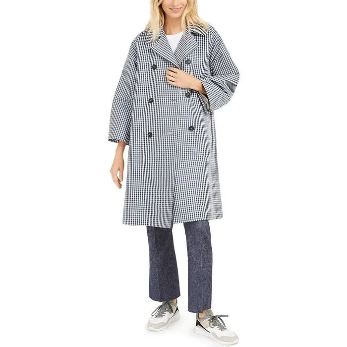 Weekend Max Mara Women's Checked Trench Coat Blue Size 10 sold by Zulily