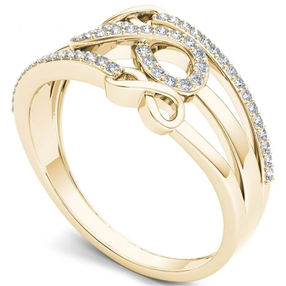 De Couer 10k Yellow Gold 1/6ct TDW Diamond Split Shank Fashion Ring sold by Zulily product image thumbnail 2