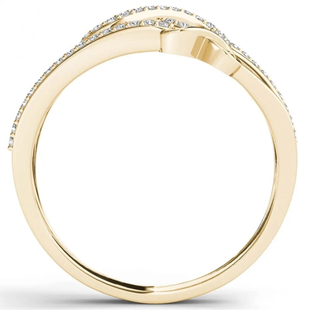 De Couer 10k Yellow Gold 1/6ct TDW Diamond Split Shank Fashion Ring sold by Zulily product image thumbnail 3