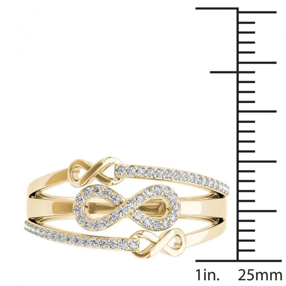 De Couer 10k Yellow Gold 1/6ct TDW Diamond Split Shank Fashion Ring sold by Zulily product image thumbnail 4