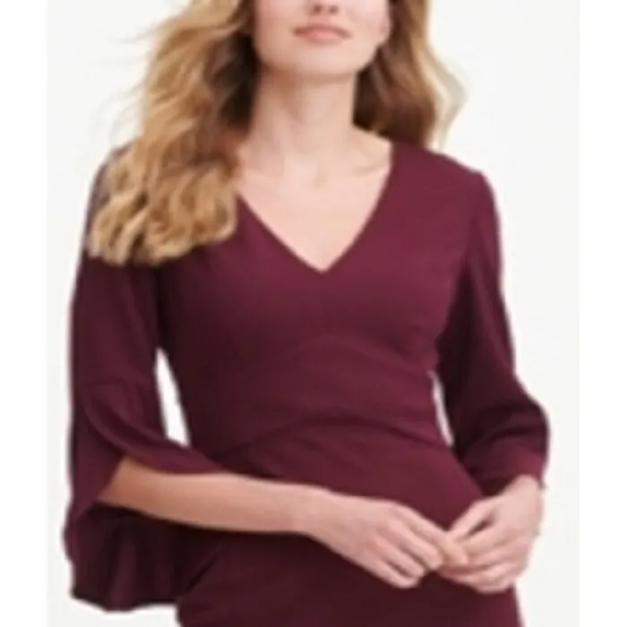 DKNY Women's 3/4 Tulip Sleep V Neck Sheath Dress Black Size 2 sold by Zulily product image thumbnail 2