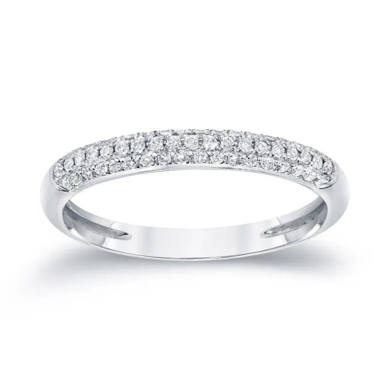 Auriya 14k Gold 1/4ctw Round Diamond Wedding Anniversary Band sold by Zulily