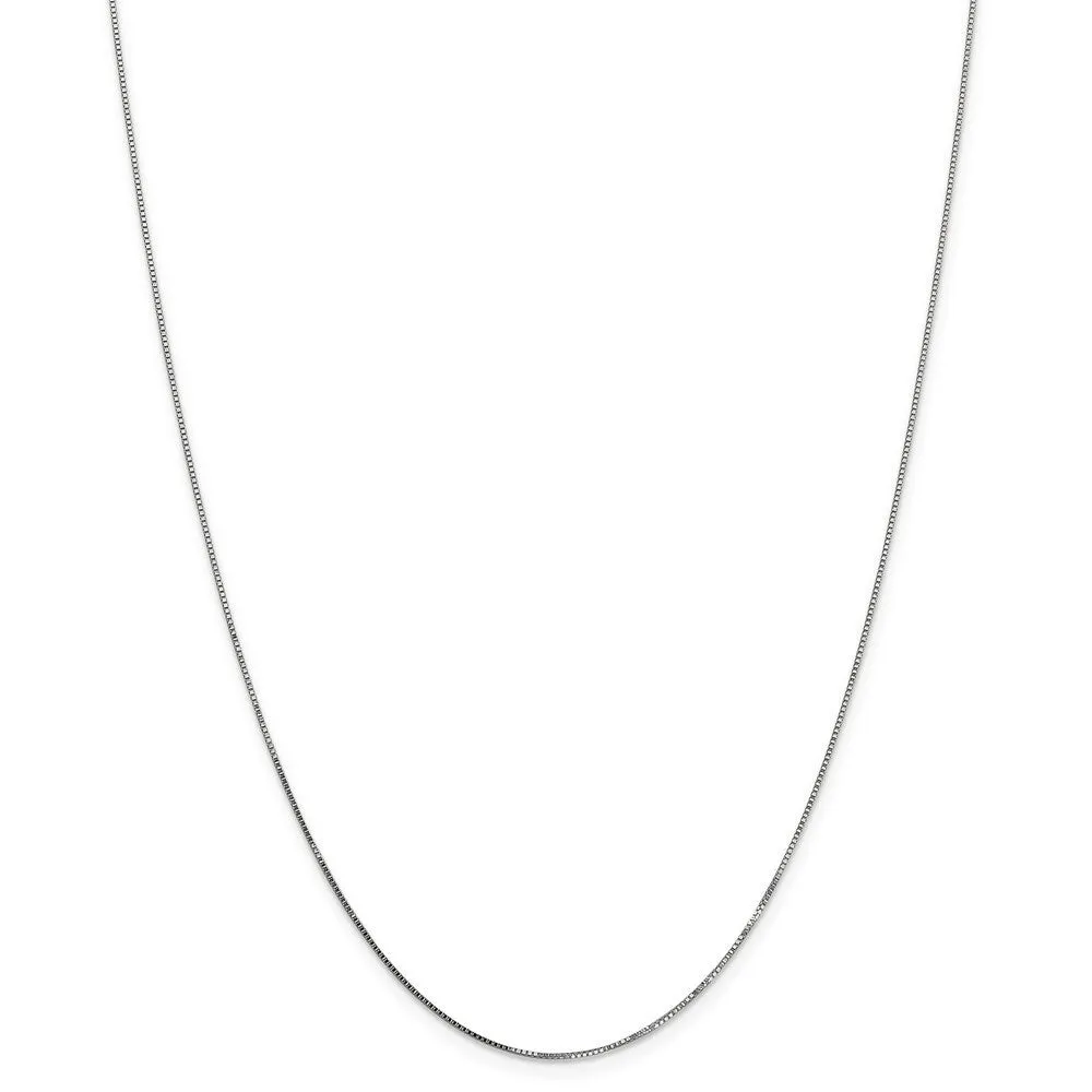 Curata 14k White Gold Solid 0.7mm Standard Box Chain Necklace Options: 16 18 20 22 24 26 28 30 sold by Zulily