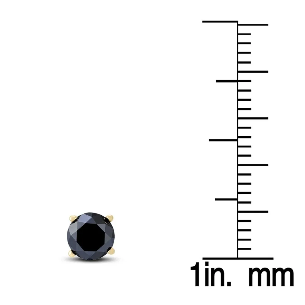 1/2 Carat TW Round Black Diamond Solitaire Stud Earrings in 10K Yellow Gold sold by Zulily product image thumbnail 2