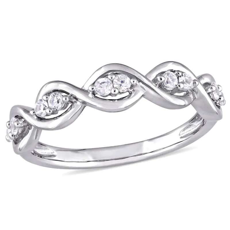 Miadora 1/3ct TGW White Sapphire Stackable Infinity Ring in 14k White Gold sold by Zulily
